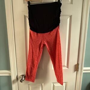 Beyond Yoga Foldover High Waist Capri Leggings Red Black Yoga Pants Small
